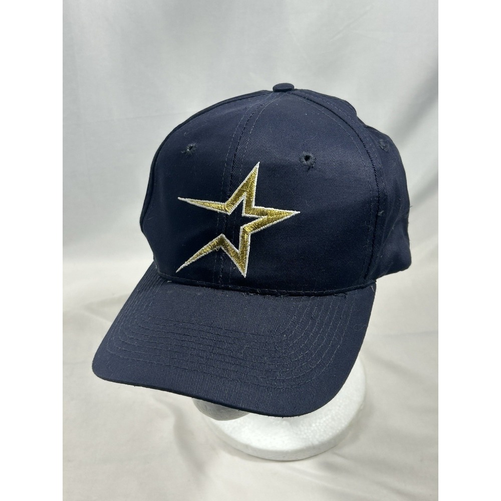 Vintage 90s Houston Astros BD&A Navy Gold Star Logo Snapback Hat MLB Baseball
